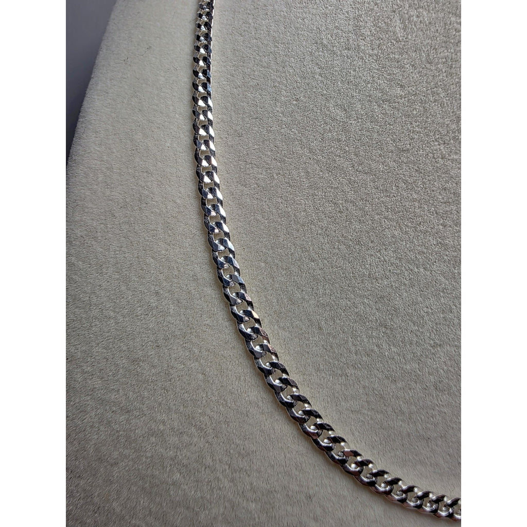 24" 3.5mm 9.4g Cuban Curb Chain Solid 925 Sterling Silver