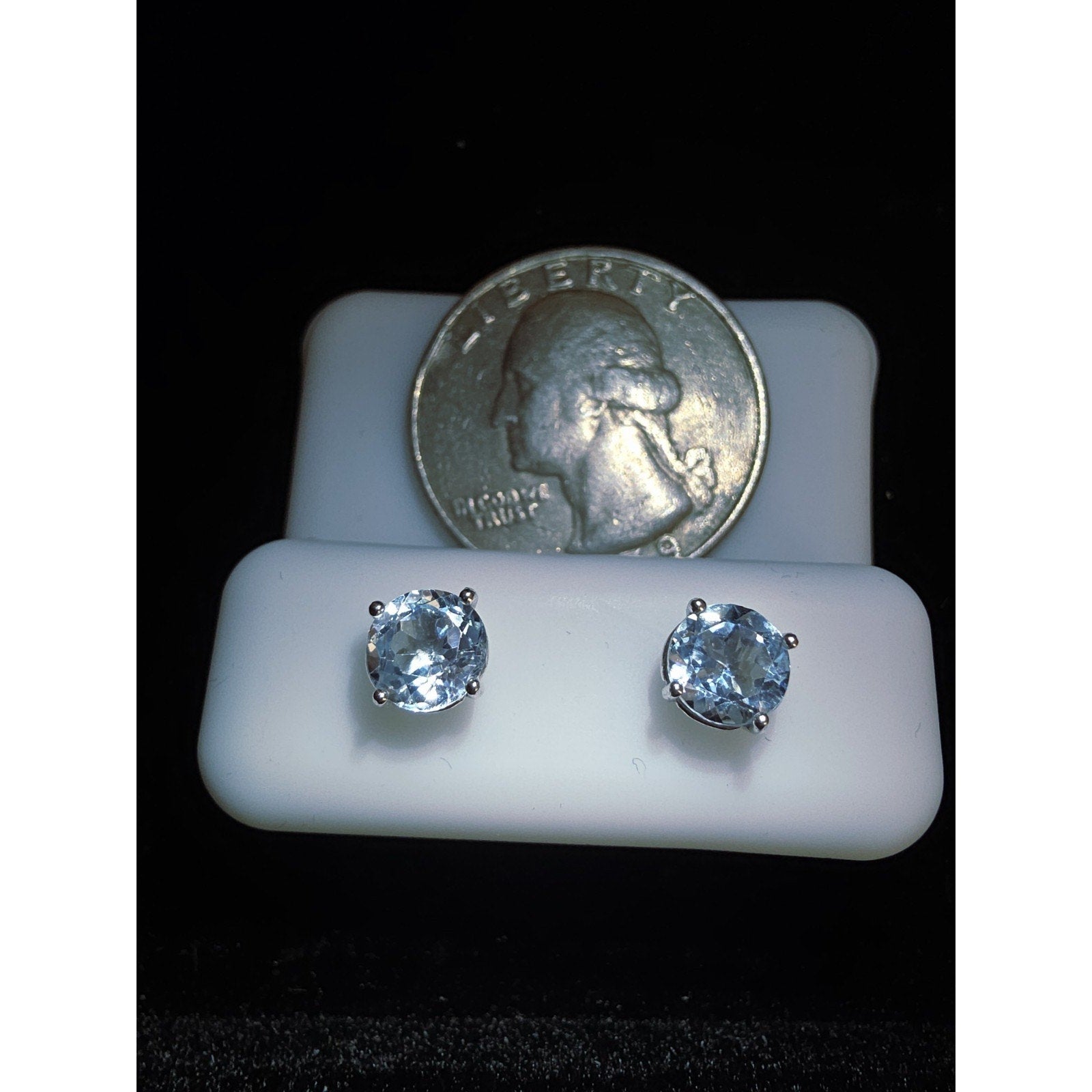 6.0mm CZ Prong-Set Stud Earrings w/ Butterfly Back Closure