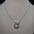 1.37 CTW Moissanite Clover Circle Pendant Necklace 18+1" 925 Silver