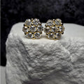0.94ctw Moissanite Flower Cluster Stud Earrings Gold Over 925 Silver 8mm