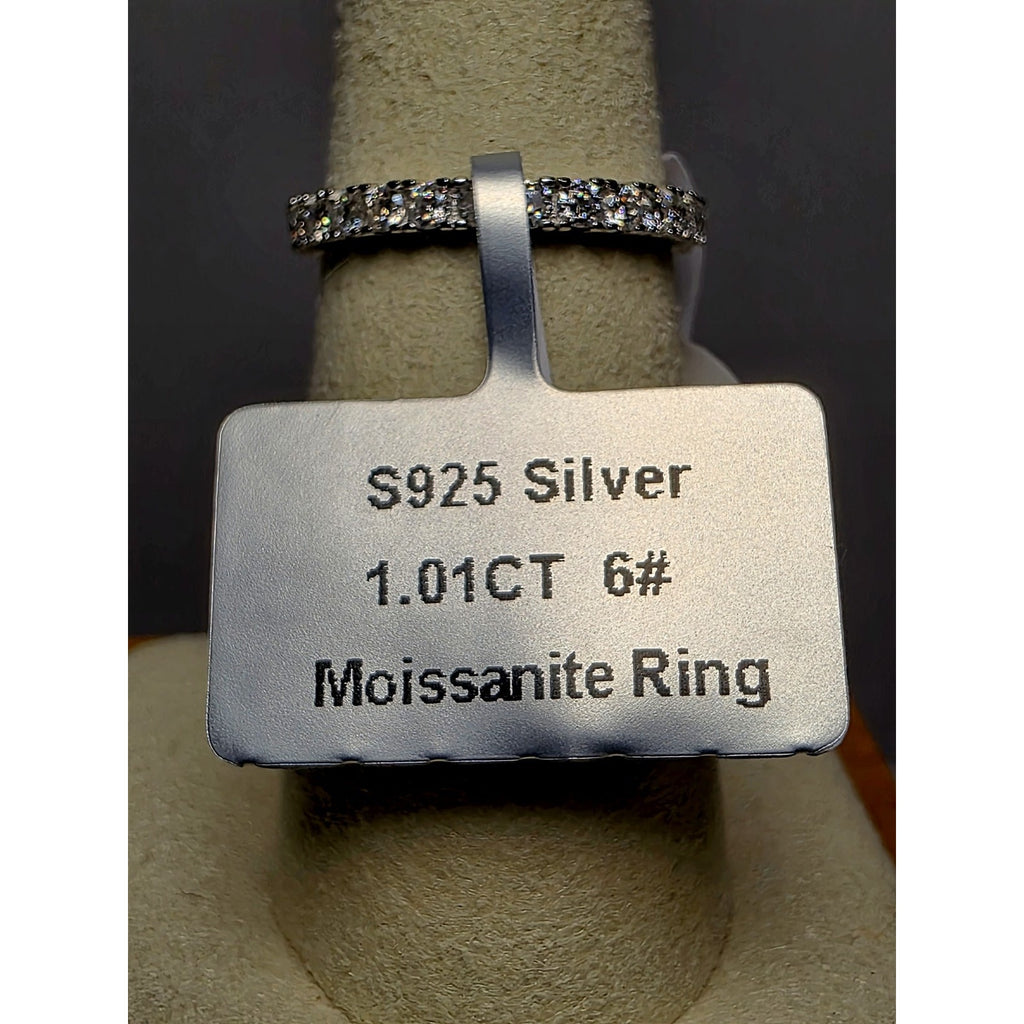S6 1.01ctw Moissanite Eternity Band 925 Sterling Silver