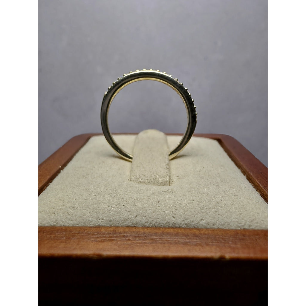 S7 Moissanite Half Eternity Gold Band 925 Sterling Silver