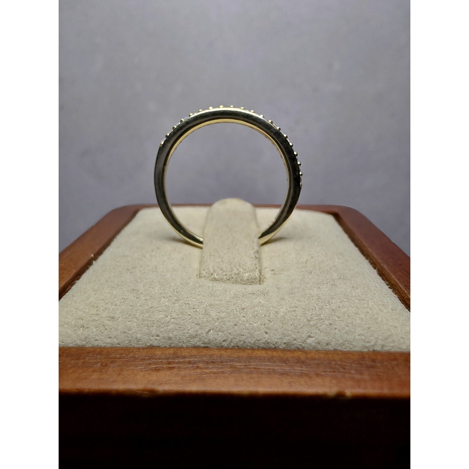 S7 Moissanite Half Eternity Gold Band 925 Sterling Silver