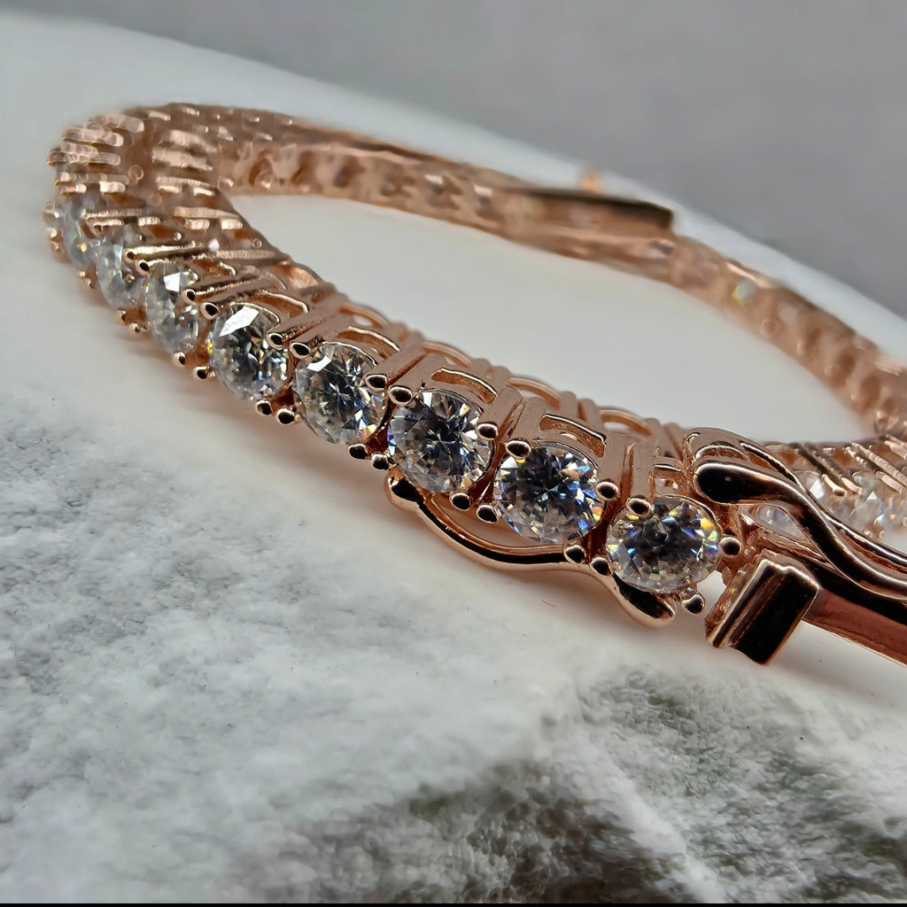 7.5" 3mm 11.2CTW VVSD Moissanite Tennis Bracelet - Rose Gold over 925 Silver