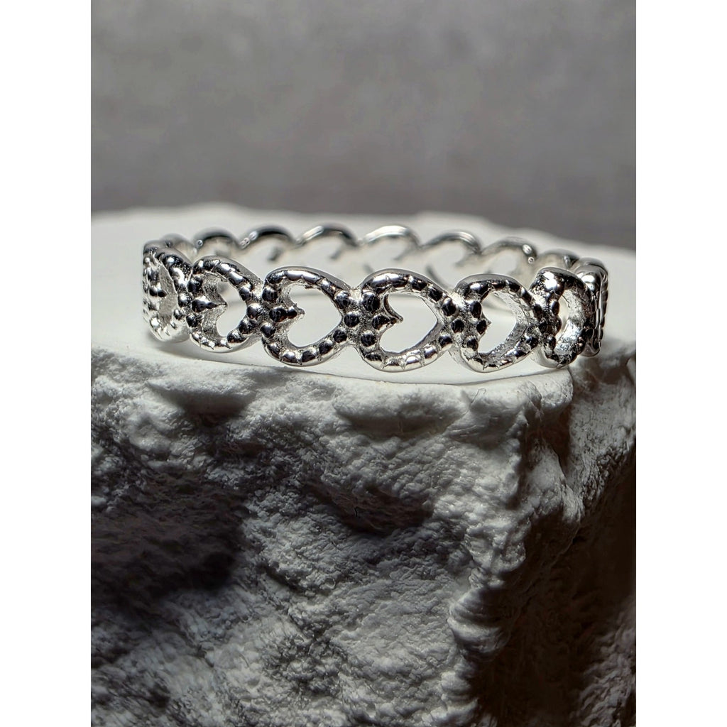 S7 Heart Eternity Band 925 Sterling Silver