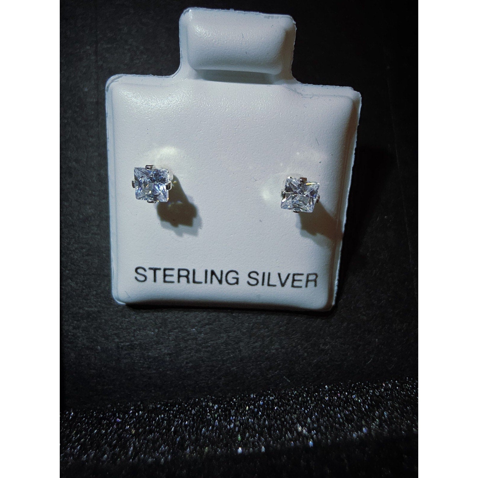 3.5mm Princess Cut Moissanite Stud Earrings