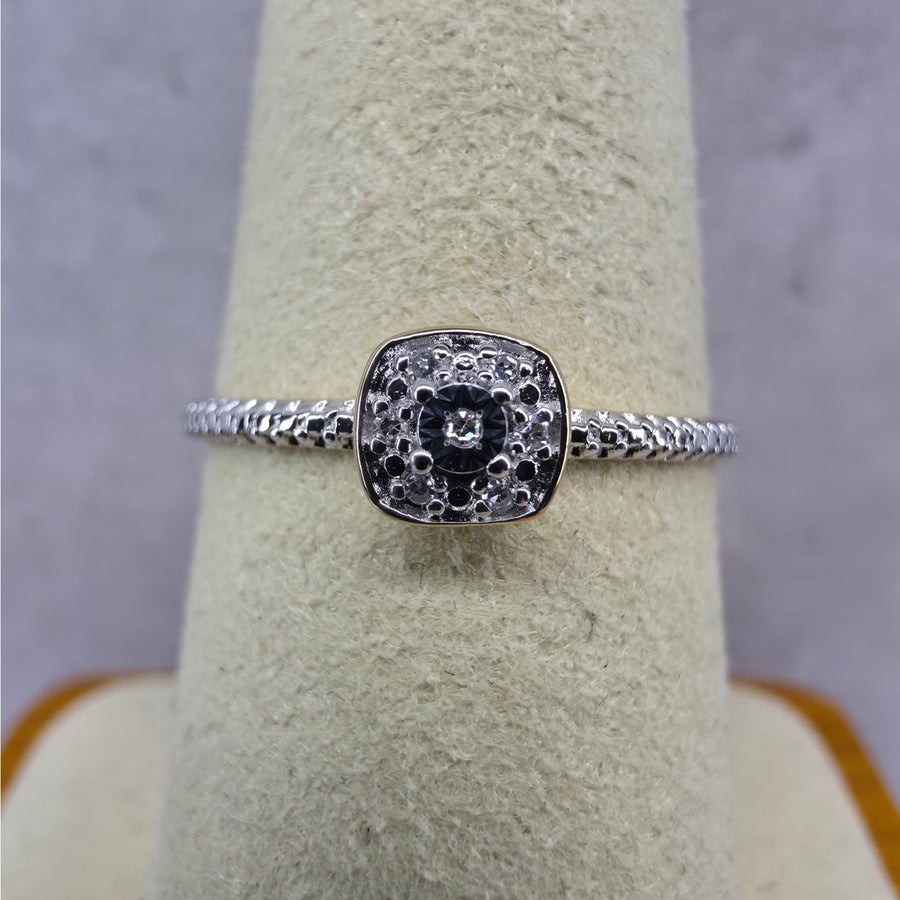 Size 8 Minimalist Lab Grown Diamond Ring Gold over 925 Sterling Silver