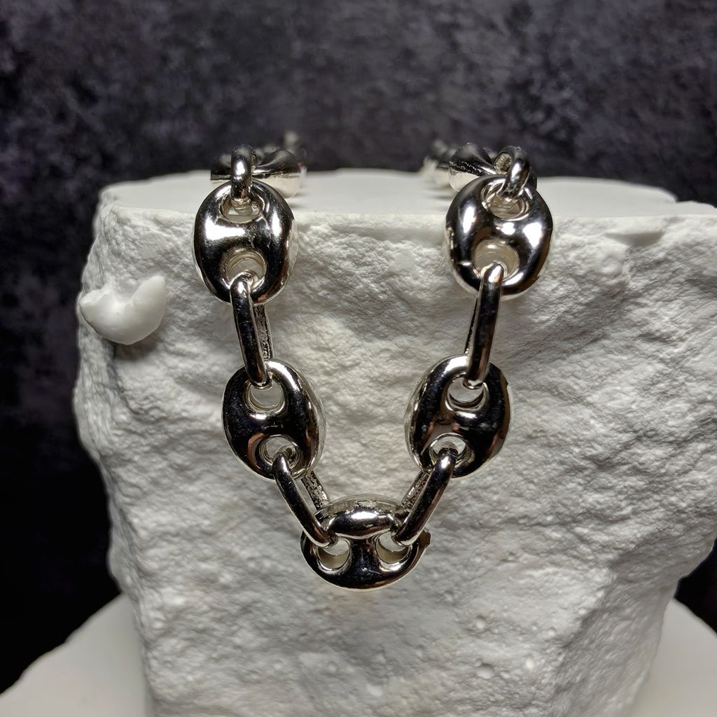 925 Sterling Silver 6.2mm Puffed Mariner Bracelet - 8 Inch, 8g