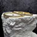 0.62 CTW Moissanite Inside-Out Hoop Earrings Gold Plated 925 Sterling Silver