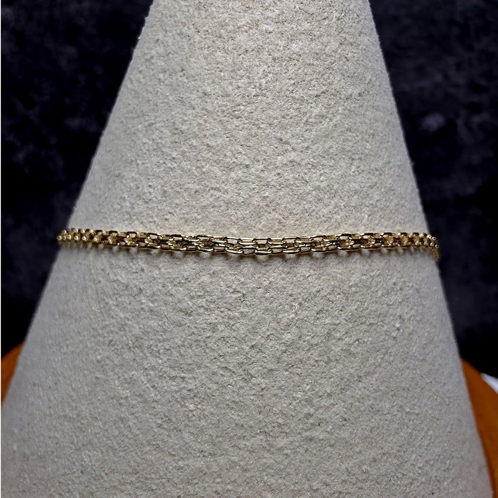 Solid 10k Yellow Gold 1.6mm Bizmark Dainty Bracelet 7.5 Inches
