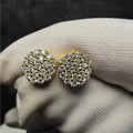 8mm Moissanite Cluster Stud Earrings – Gold Over Silver Screw Back (0.65CTW)