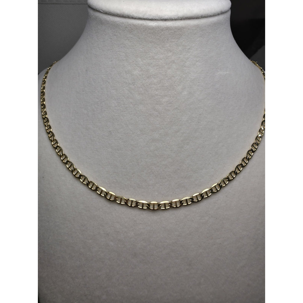 24" 3.6mm Gucci Flat Mariner 14k Gold Over 925 Sterling Silver w/Lobster Clasp