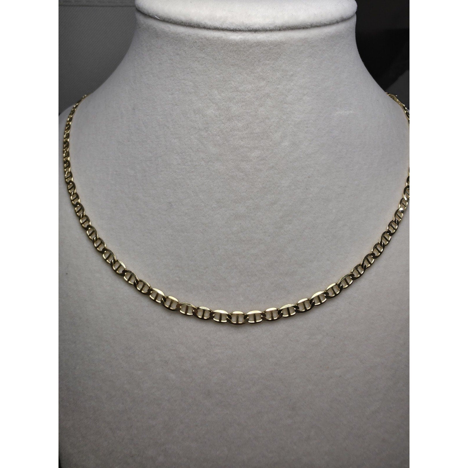 24" 3.6mm Gucci Flat Mariner 14k Gold Over 925 Sterling Silver w/Lobster Clasp