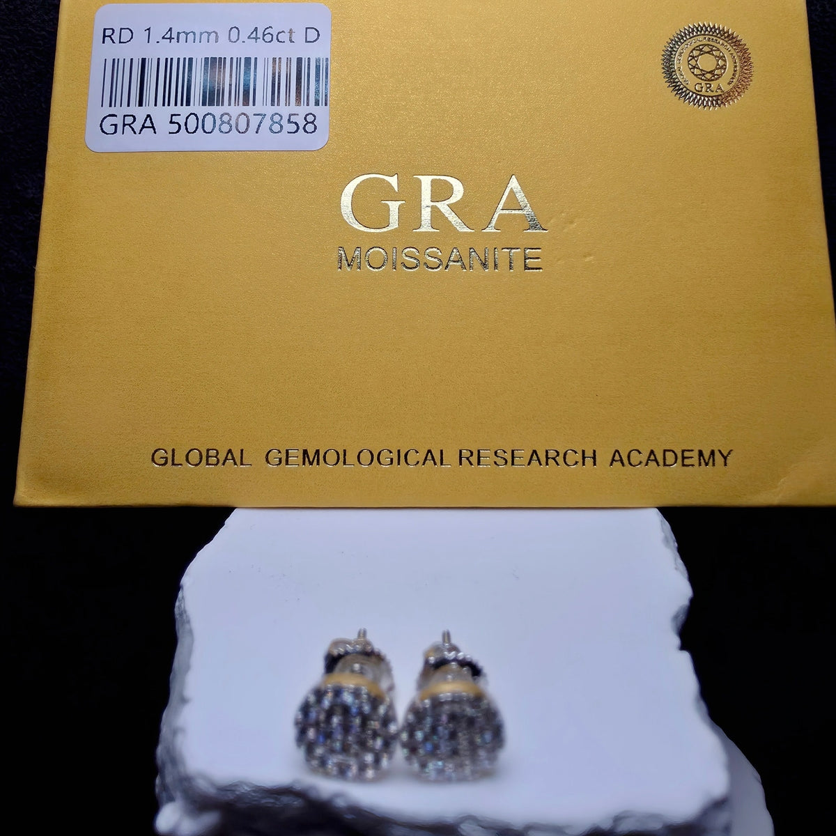 0.46ct Moissanite 8mm Cluster Stud Earrings 925 Sterling Silver w/Screw Backs