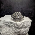 Size 7 Natural White Diamond 0.23ct Cluster Split Band Ring 925 Sterling Silver