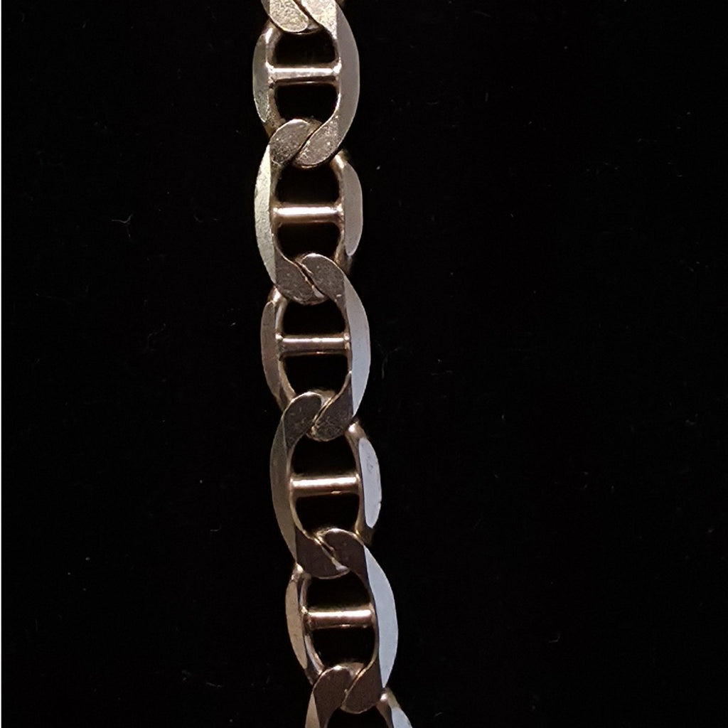 24" 6.3mm Flat Mariner Link Chain Solid 925 Sterling Silver Italy 25.9g