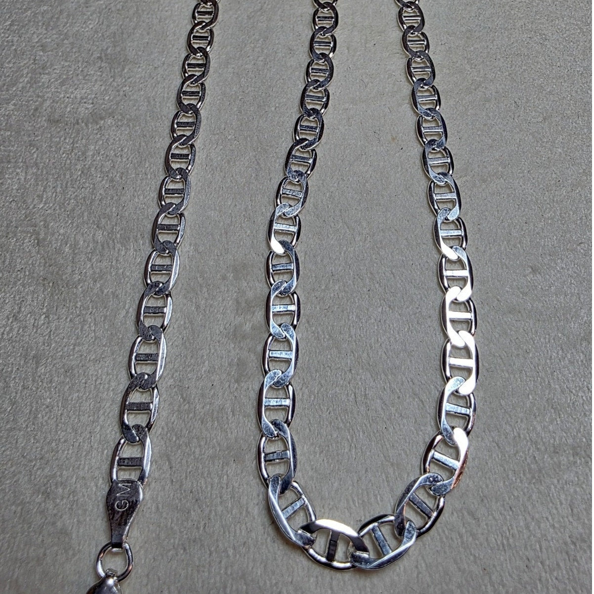 18" Flat Mariner Chain 5.5mm 15g Solid 925 Sterling Silver