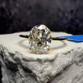 1.5 CTW Oval Moissanite Solitaire Ring in Gold Plated Sterling Silver - Size...