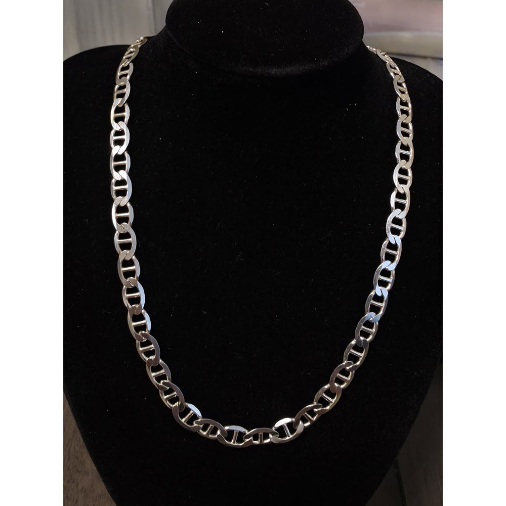 24" 6.3mm 925 Sterling Silver Flat Mariner Chain 25.90g