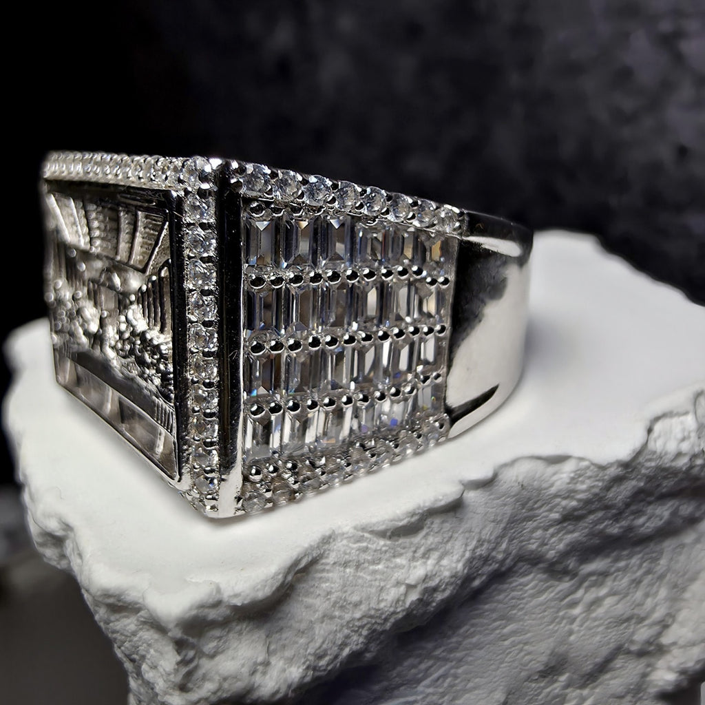 Men's Iced Out Last Supper Ring - 925 Sterling Silver CZ Ring - Size 11