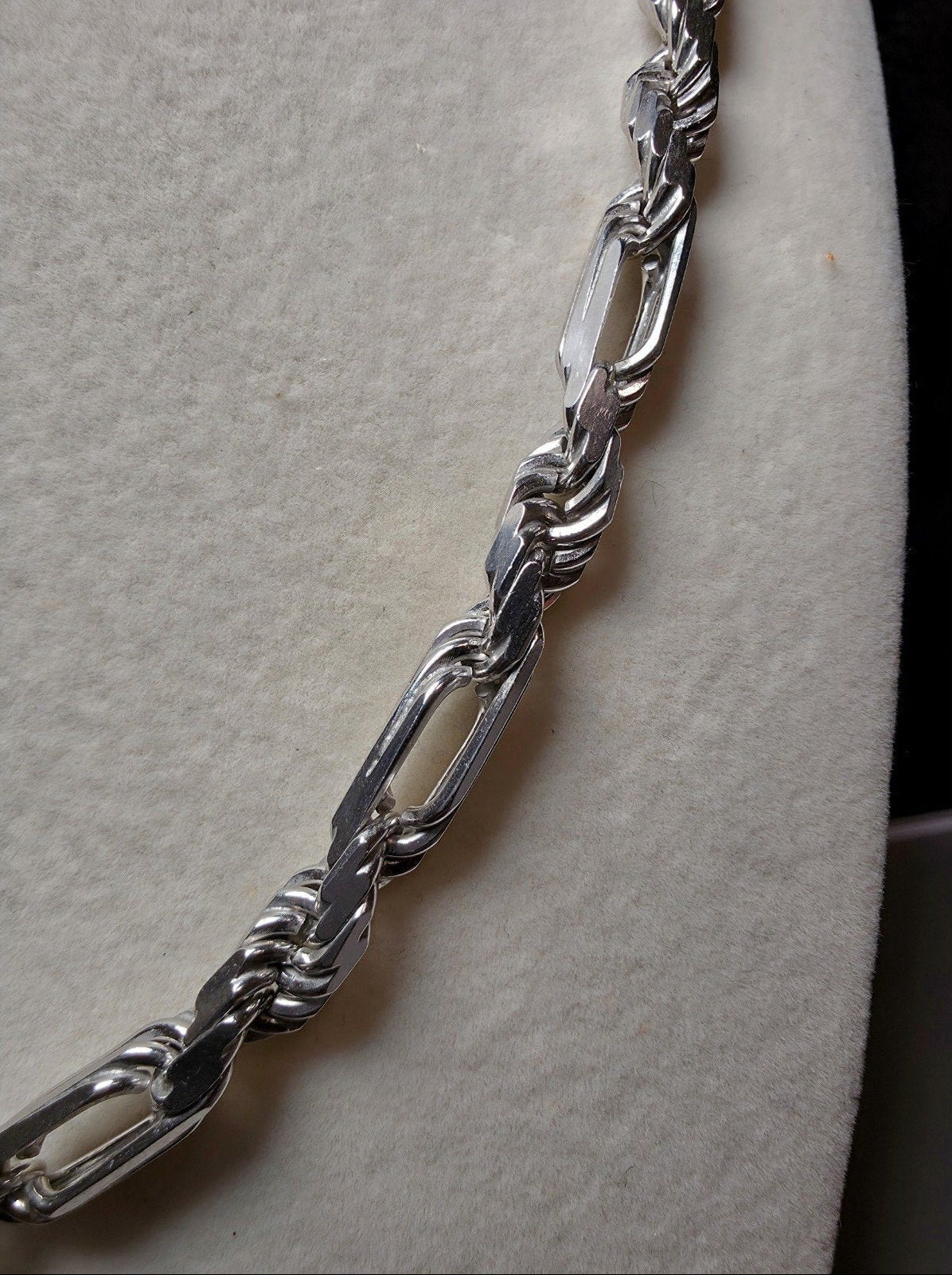26" 6.6mm 76g FigaRope Milano Chain w/Rhodium Finish 925 Sterling Silver