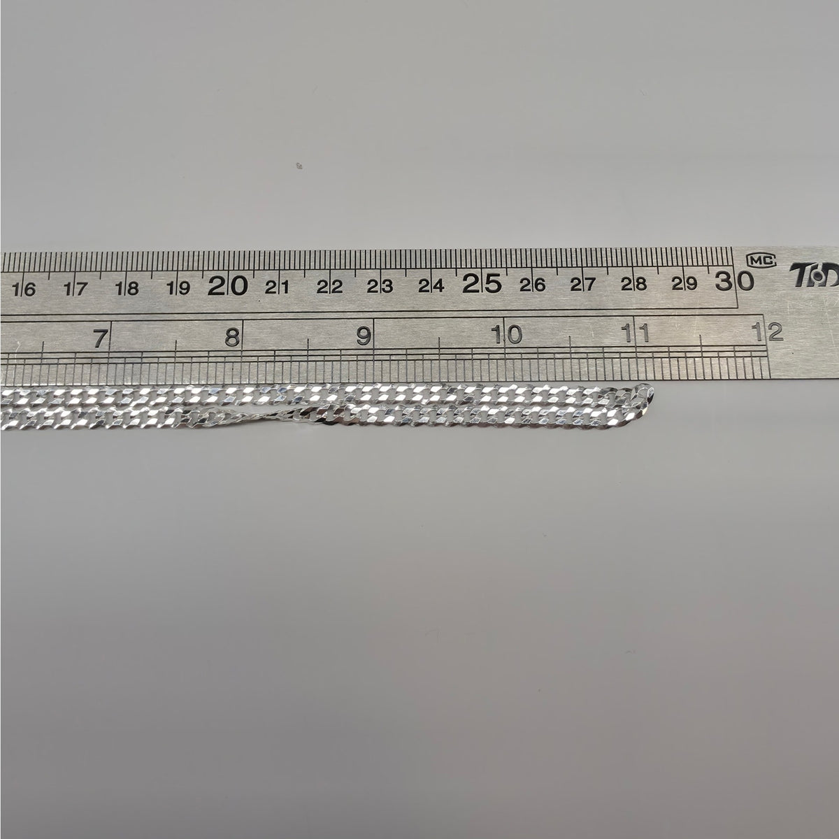 22" Flat Cuban Curb Chain 4.3mm 925 Sterling Silver 10g