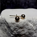 14K Yellow Gold 3mm Ball Stud Earrings w/Silicone Encased 14K Butterfly Backs