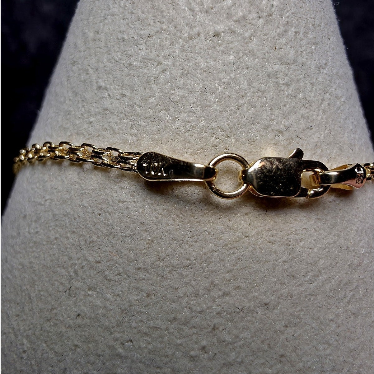 Solid 10k Yellow Gold 1.6mm Bizmark Dainty Bracelet 7.5 Inches