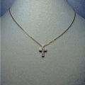 16+1" 0.25ctw VVS Moissanite Rose Gold Cross Necklace 925 Sterling Silver