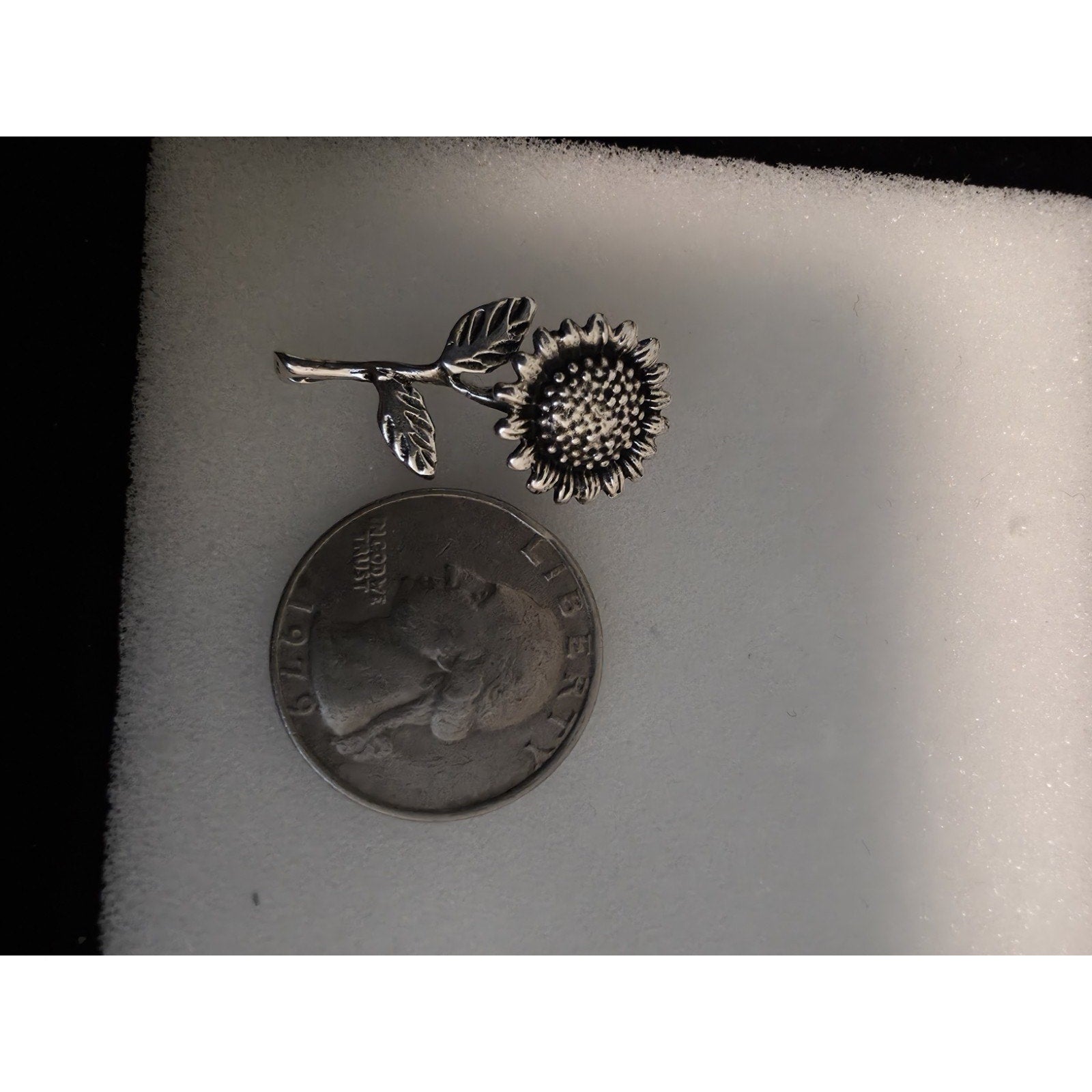 Handmade Sunflower Pendant Solid 925 Sterling Silver
