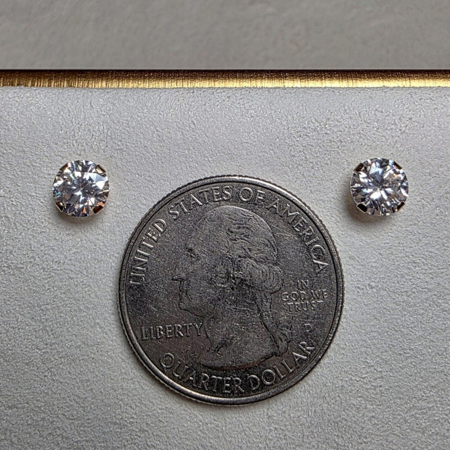 1.52ctw Moissanite Stud Earrings 14K Solid Gold 6mm Round Cut GRA Certified
