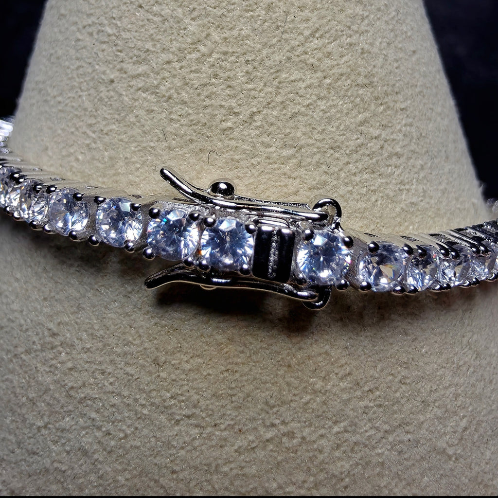 925 Sterling Silver 3.4mm CZ Tennis Bracelet - 7 Inches w/Box Lock
