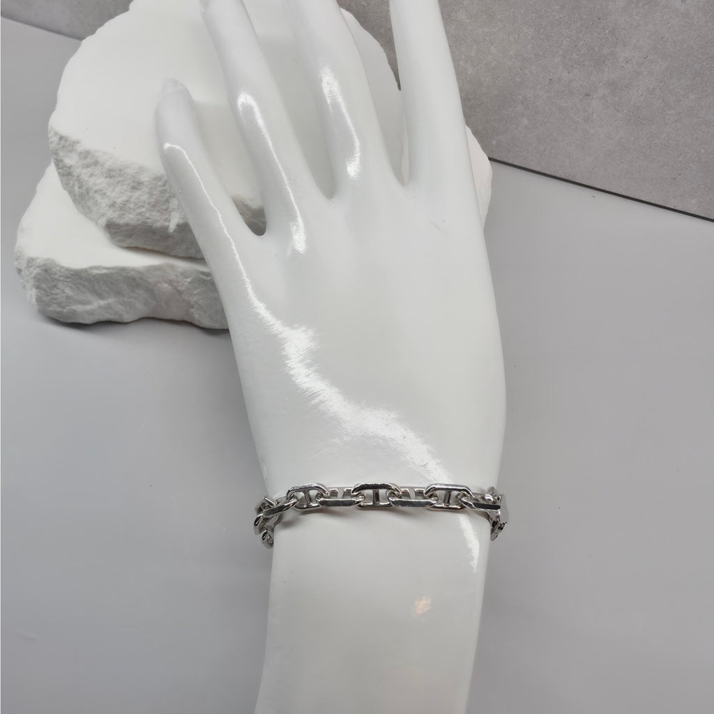 7" 5.5mm 11.1g Twisted Mariner Anchor Bracelet 925 Sterling Silver