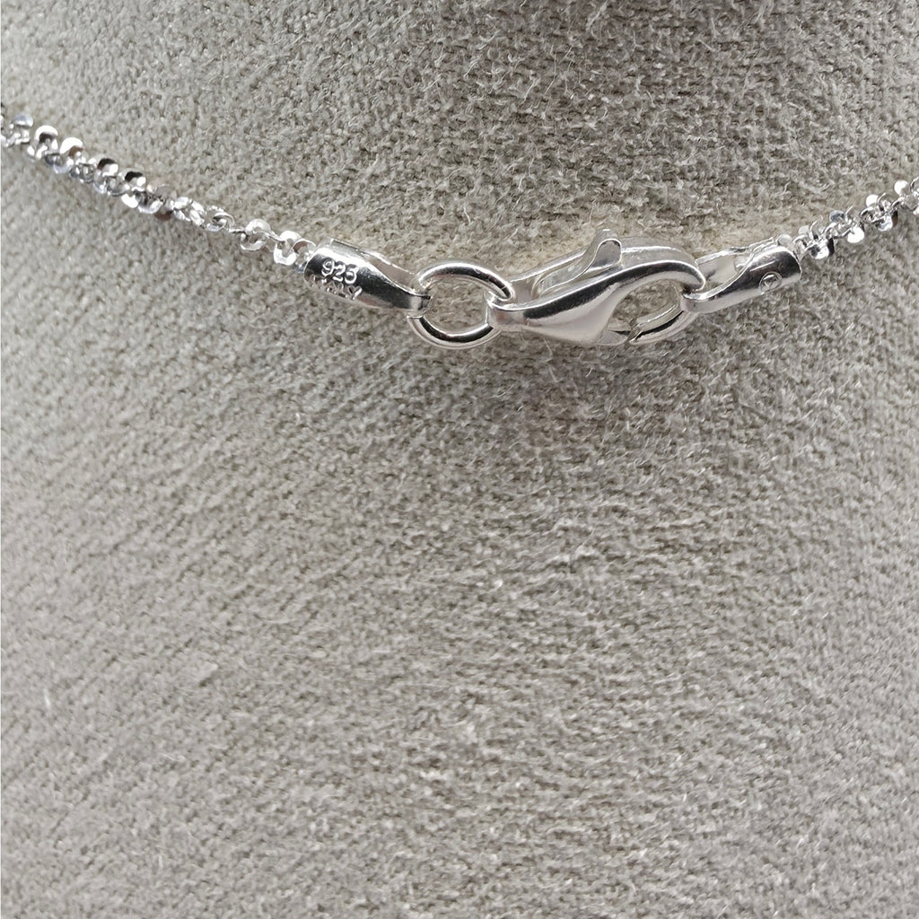 0.42ctw Moissanite Pave Heart Pendant w/ 20" Twisted Rock Necklace - 925 Silver