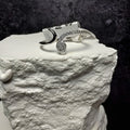 1.00 CTW Moissanite Snake Bypass Ring in 925 Sterling Silver Size 8-9 Adjustable