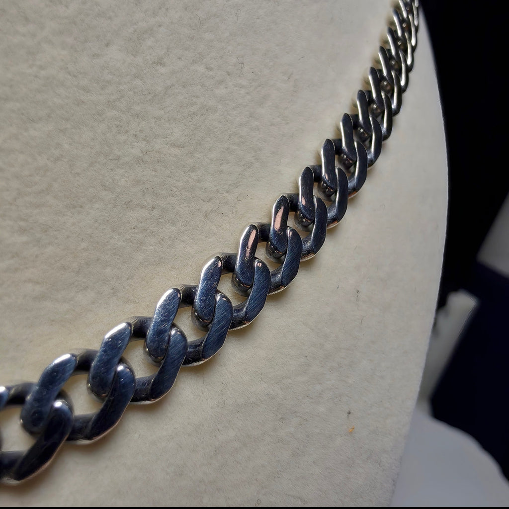 Solid 925 Sterling Silver 22" Monaco Cuban Chain – Rhodium Plated, 7.35mm, 46.1g