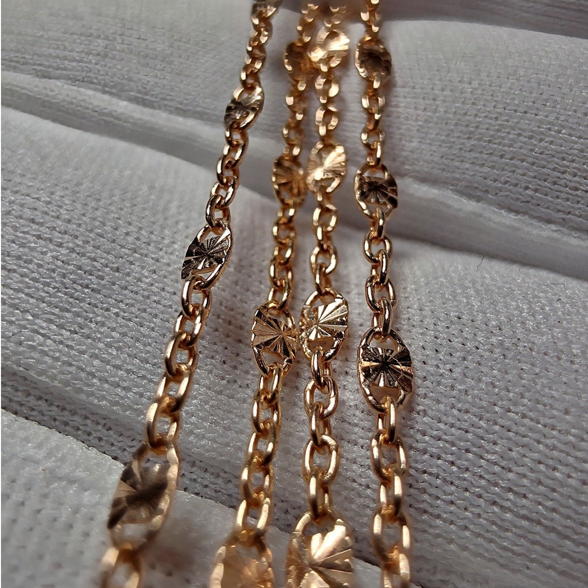 20" Rose Gold Starburst Station Valentino Necklace 2.2mm 925 Sterling Silver