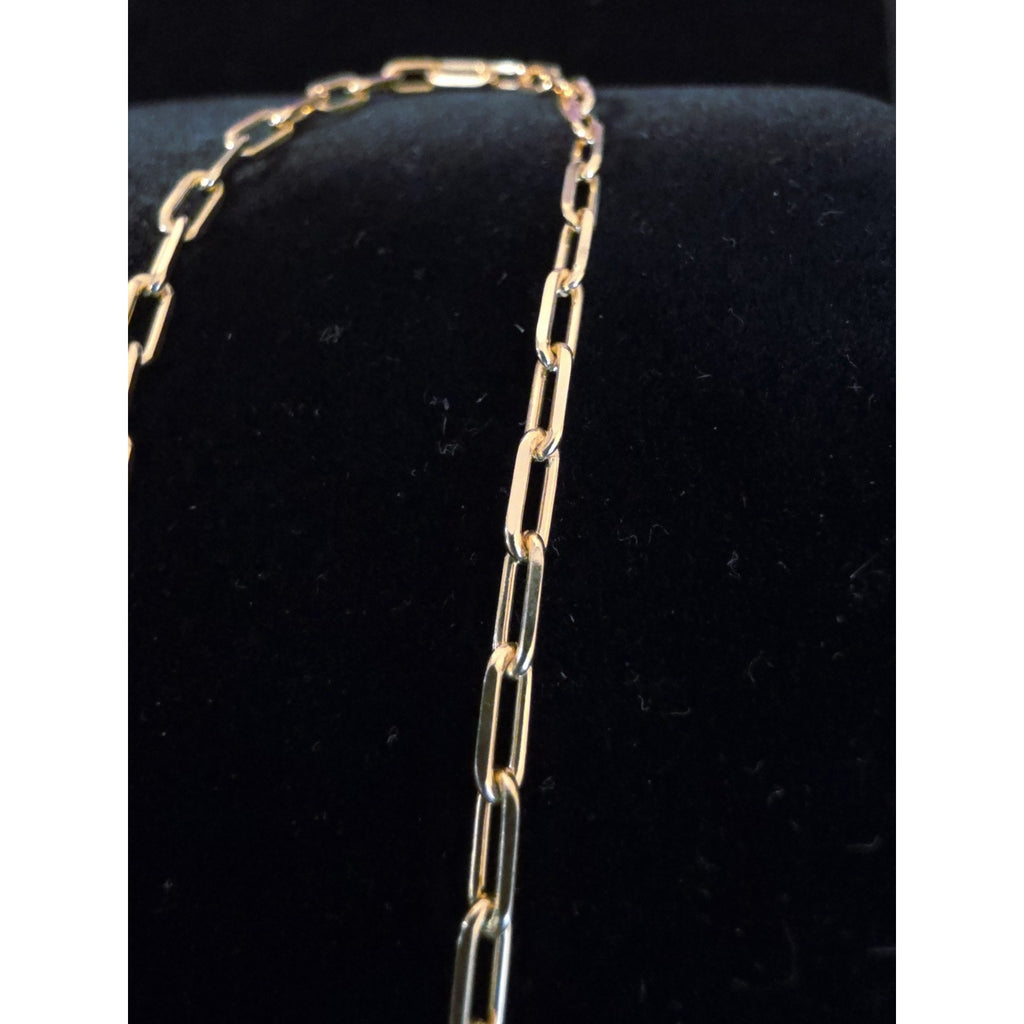 Paperclip Anklet 9-10" Adjustable 2.7mm Gold over 925 Sterling Silver