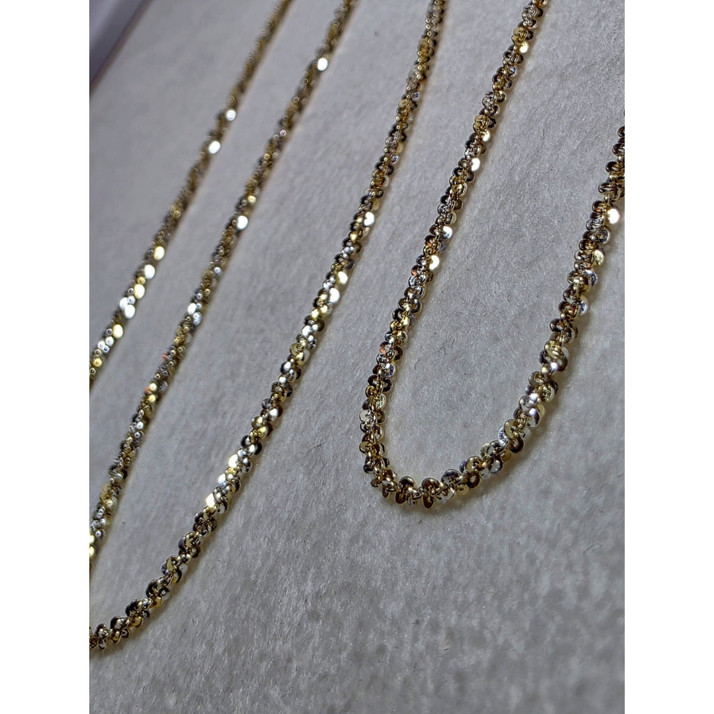 20" 1.6mm Twisted Rock Gold Over 925 Sterling Silver