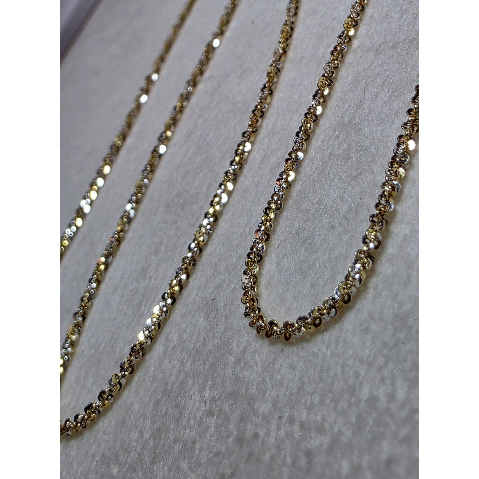 20" 1.6mm Twisted Rock Gold Over 925 Sterling Silver