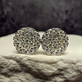 0.46ct Moissanite 8mm Cluster Stud Earrings 925 Sterling Silver w/Screw Backs