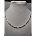 24" 3.5mm Rope Chain 22.42g Solid 925 Sterling Silver w/ Lobster Clasp