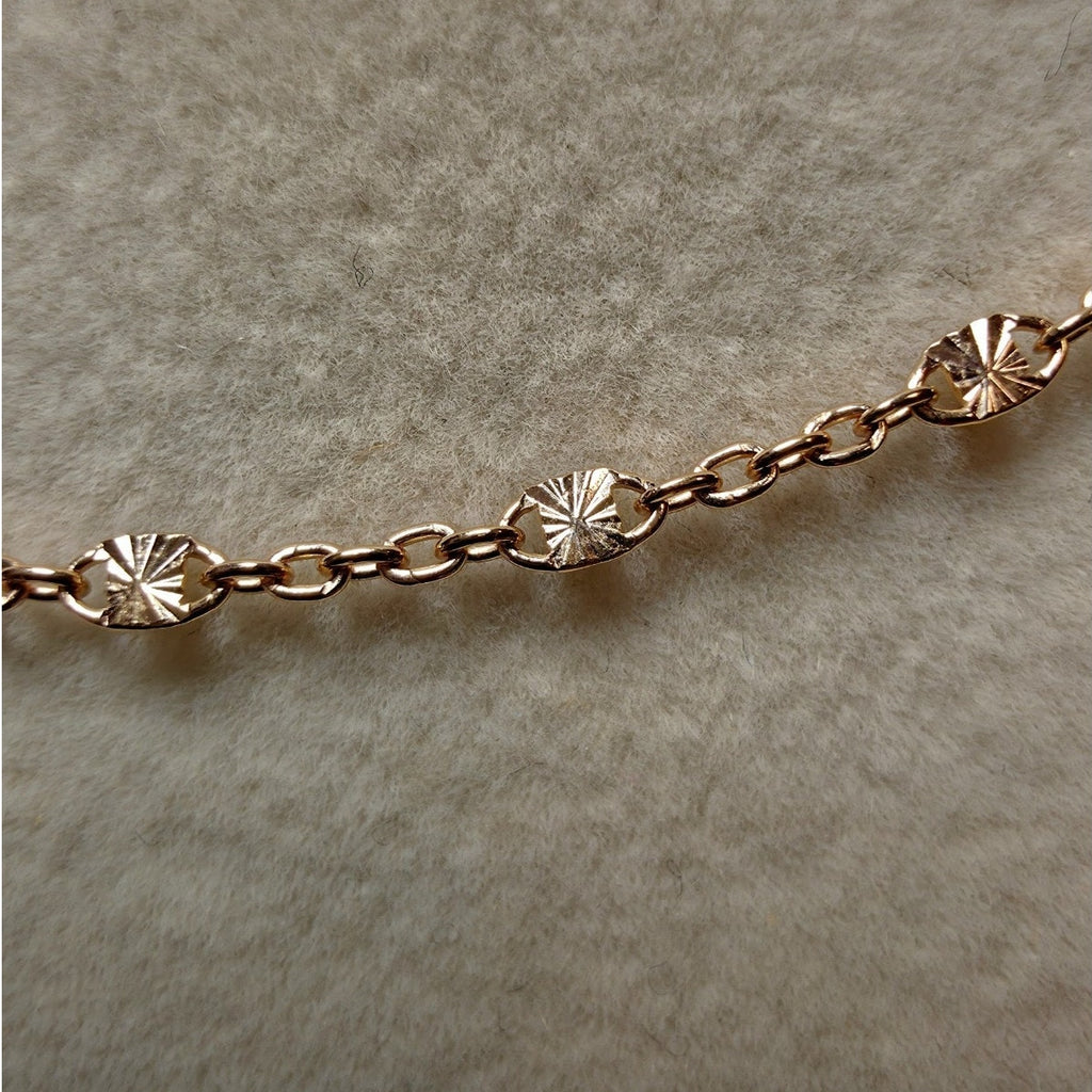 20" Rose Gold Starburst Station Valentino Necklace 2.2mm 925 Sterling Silver