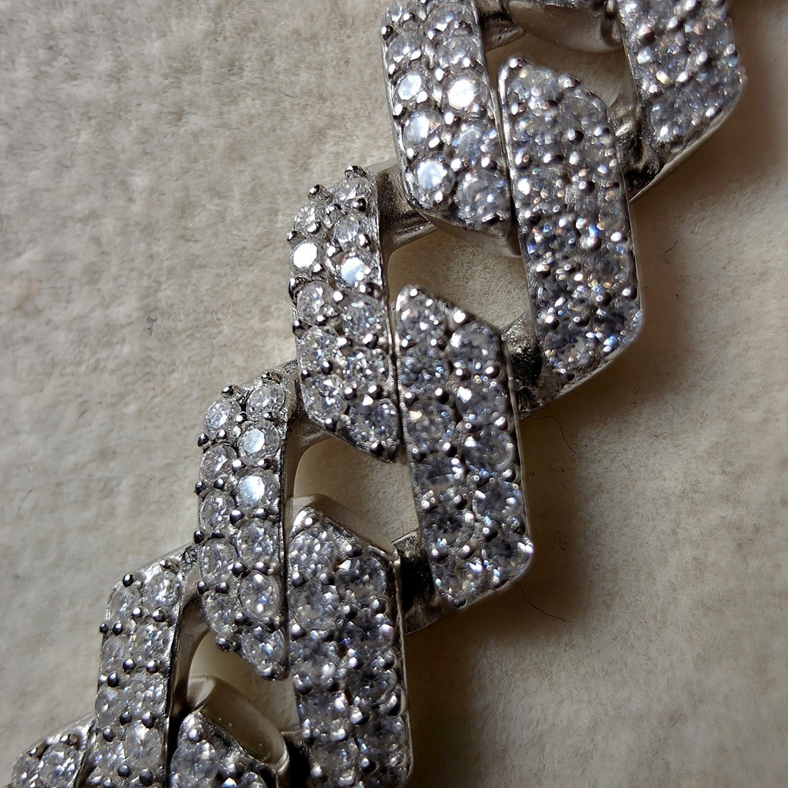22" 10.4mm VVS D Moissanite Monaco Cuban Chain 18.86 CTTW 96g Solid 925 Silver