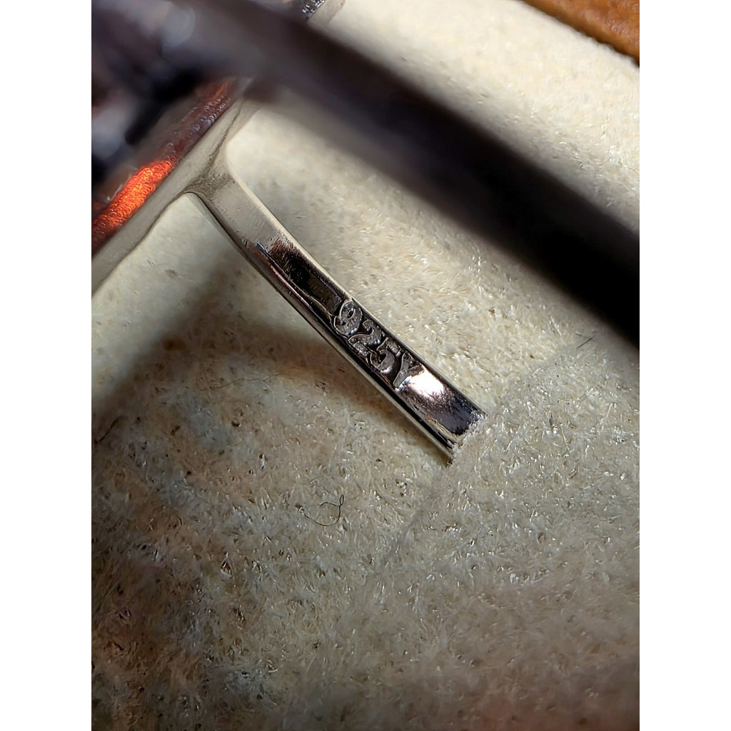 S7 Garnet w/Moissanite Halo Ring 925 Sterling Silver