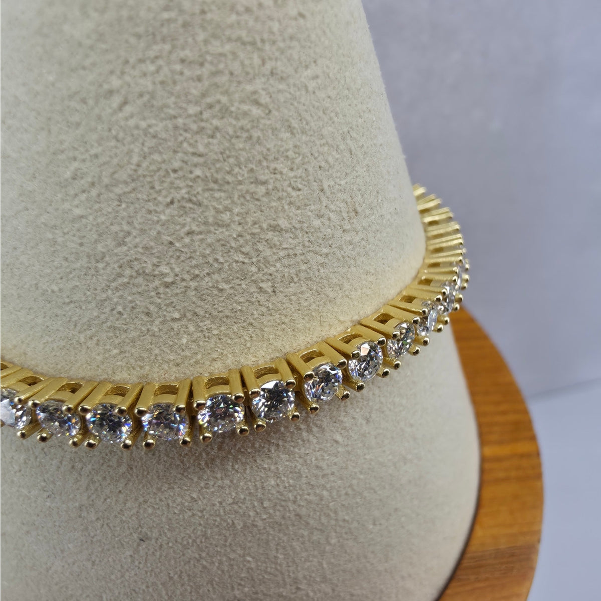 6.5" 3.5mm Moissanite Tennis Bracelet Gold Plated 925 Silver - GRA Certified