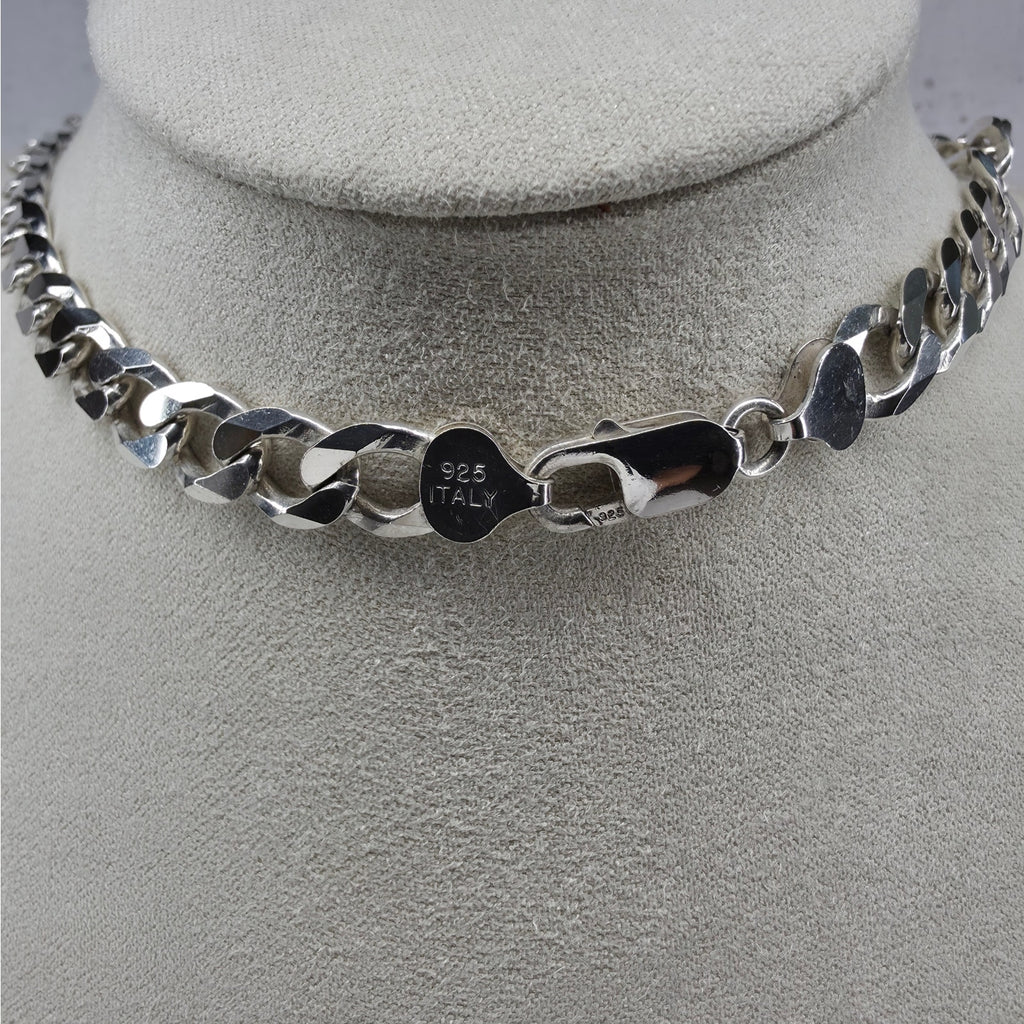 24" 8.8mm Cuban Curb Italian Link Chain Solid 925 Sterling Silver 51g