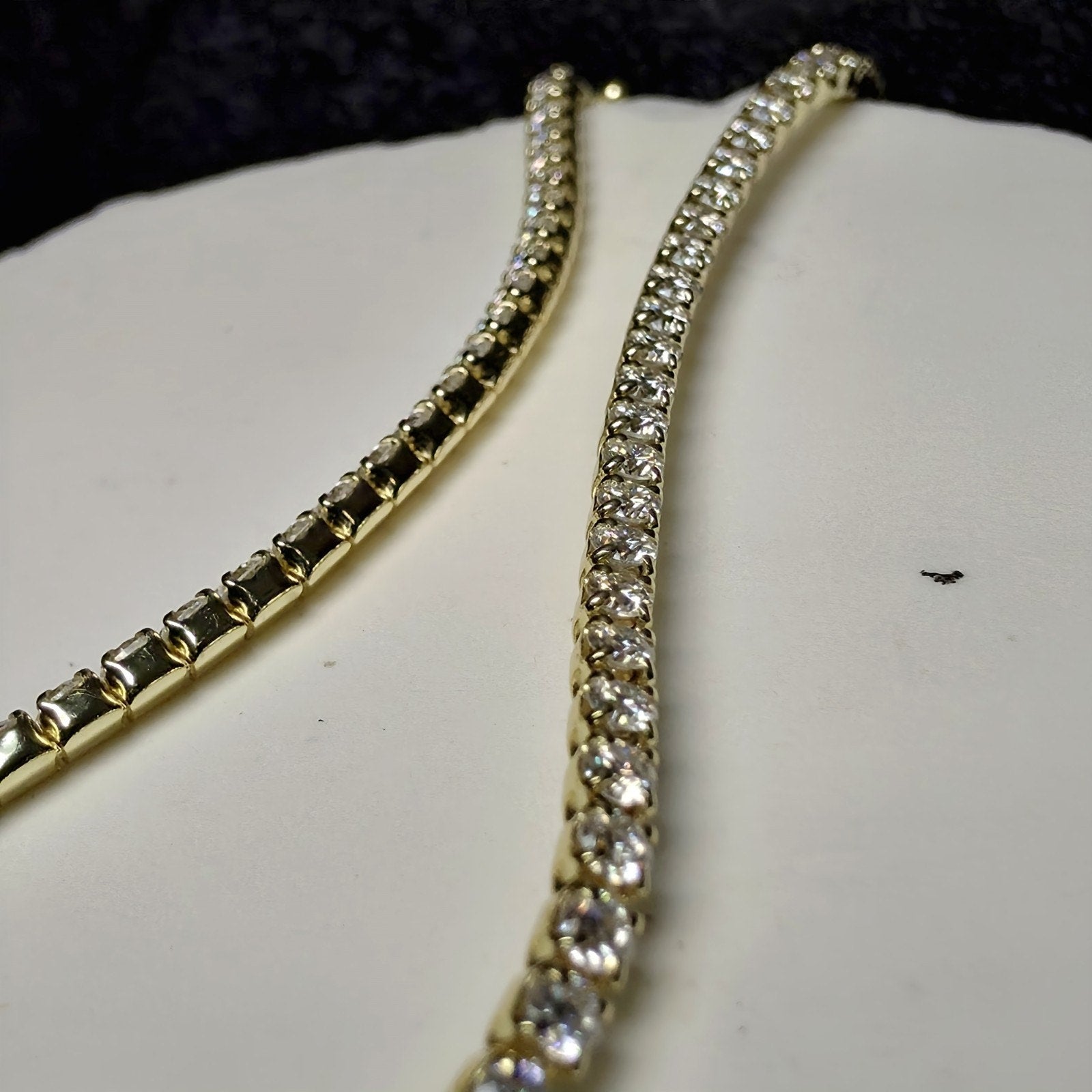 2.6ctw D VVS Moissanite Tennis Bracelet Gold Over 925 Sterling Silver 7" 2mm GRA