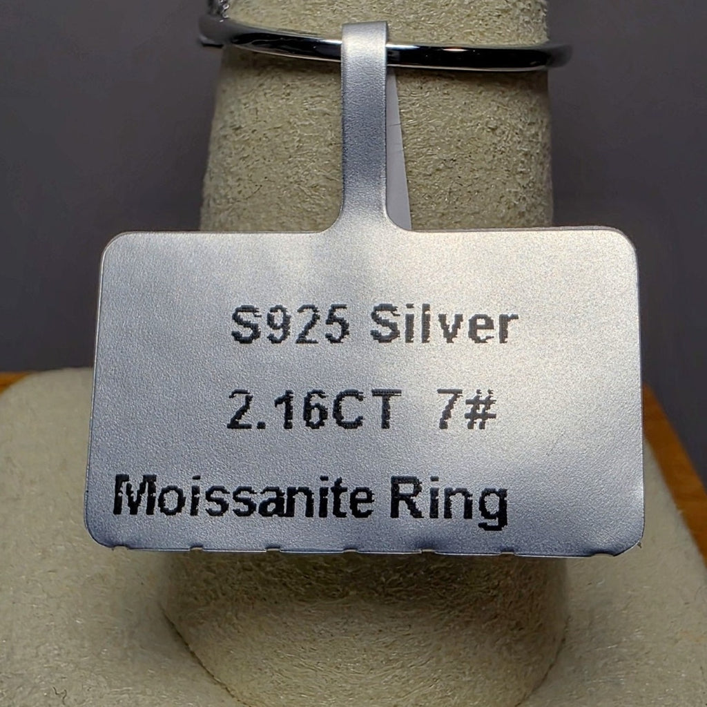 Size 7 2.16ctw Oval Moissanite Eternity Band 925 Sterling Silver
