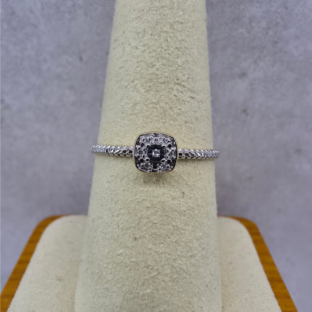 Size 8 Minimalist Lab Grown Diamond Ring Gold over 925 Sterling Silver